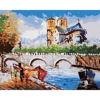 Diamondi Diamantové malování - POHLED NA PAŘÍŽSKOU ULIČKU Rozměr: 40x50 cm, Rámování: bez rámu a bez vypnutí plátna