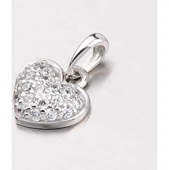 Přívěsek Dámský přívěsek bílé zlato 585 zirkon srdce DZ2409B