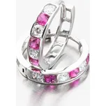 Dámské náušničky bílé zlato 585 zirkon kruhy 612A-005