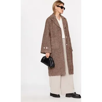 Dámské oblečení Custommade Vlněný kabát Halina 999511879 Hnědá Oversize M