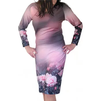 Dámské šaty Taolli Růžovo-šedé šaty anglická růže Velikost: XXS