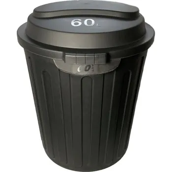 Odpadkový koš Max černý odpadkový koš s víkem 60 l