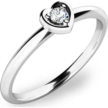 Oblečení a móda Dámský prsten bílé zlato 585/1000 přírodní diamant 0.045 ct G/SI 10849D velikost 54