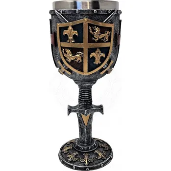 Sběratelství MystiCalls Pohár s rytířským erbem a templářským křížem