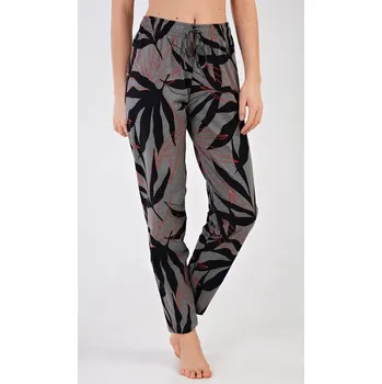 Dámské pyžamo Listové pyžamové kalhoty Vienetta dámké, tmavě šedá M i232_9172_55455957:tmavě šedá M