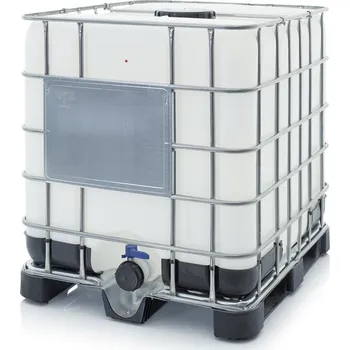 paleta IBC kontejnery s plastovou paletou 120 x 100 x 116 cm - materiál: Vnitřní nádoba: Vyfukovaný HD PE Rám: Rám svařovaný z ocelových trubek\, zinkovaný - IBC 1000 K 225.80-UN