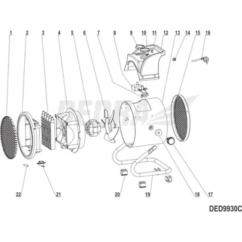 Průmyslové topidlo PTC ohřívač 2000W DEDRA XDED9930C.03