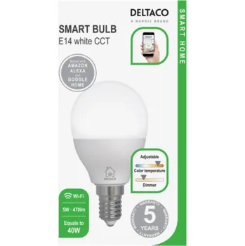 Žárovka DELTACO SH-LE14G45W, SMART Led žiarovka, E14