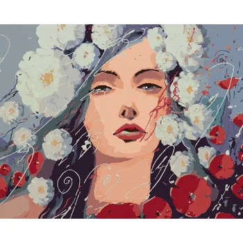 Dětské zboží Diamondi Diamantové malování - ŽENA A VLČÍ MÁKY Rozměr: 40x50 cm, Rámování: bez rámu a bez vypnutí plátna