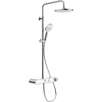 Sprchový set Duravit Shower Systems sprchová sada na stěnu s termostatem chrom-bílá TH4380008005