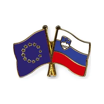 Odznak (pins) 22mm vlajka EU+Slovinsko - barevný
