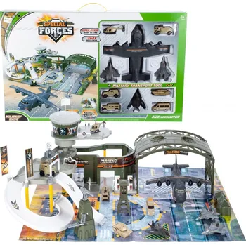 autíčko MalPlay Special Forces dětská vojenská základna s letištěm 92 x 56 x 27 cm