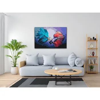 Malování podle čísel - Dvě rybky Velikost: 40x60cm, Rámování: Pouze srolované plátno