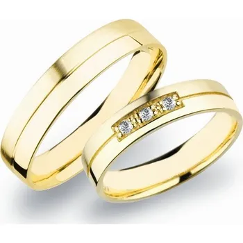 Prsten Snubní prsteny žluté zlato 585 zirkon 0.048 ct G/SI SP-269Z