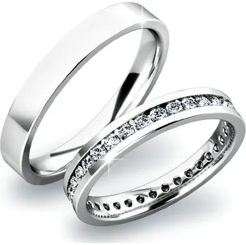 Prsten Snubní prsteny bílé zlato 585 zirkon 0.544 ct G/SI SP-61032B