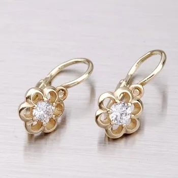 Náušnice Dětské náušničky žluté zlato 585 zirkon 52DN-1947ZB