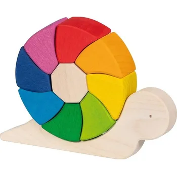 Dřevěná hračka Skládačka - Stavební kostky, Duhový šnek Pavlína (Goki)