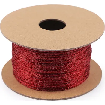 Příze Lurexová šňůrka / provázek Ø1 mm, vánoční, barva 3 červená