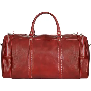 Kabelka Lamour LI530 červená velká kvalitní kožená cestovní taška 54cm/40l