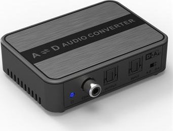 Obousměrný převodník zvuku DIGI-ANALOG a ANALOG-DIGI SPDIF Toslink CINCH stereo jack 3,5mm