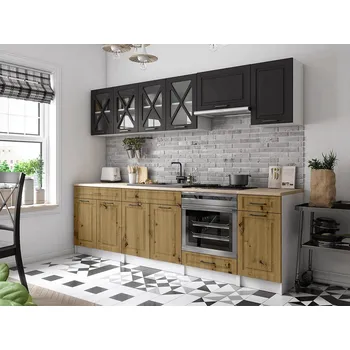 Kuchyňská linka Kuchyňská linka Gréta 260/260 grafit/artisan MAT