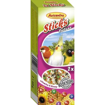 Krmivo pro ptáka Avicentra s.r.o. Tyčinky malý papoušek vitamín + med 2 ks 120 g