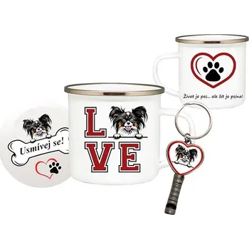 Coolkousky Set plecháček, podtácek, přívěšek Papillion