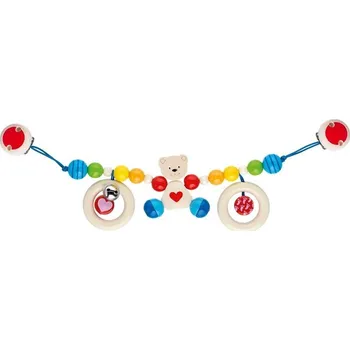 Dřevěná hračka Řetěz do kočárku dřevěný - Medvídek se srdíčkem (Goki)