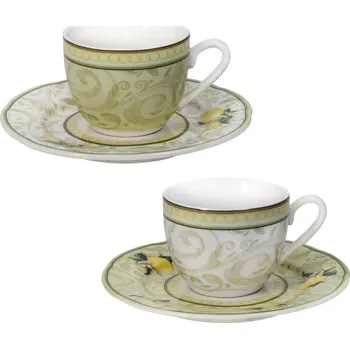 Set 2ks hrnek na presso Limoni 90ml BRANDANI (barva - bílé se vzory)