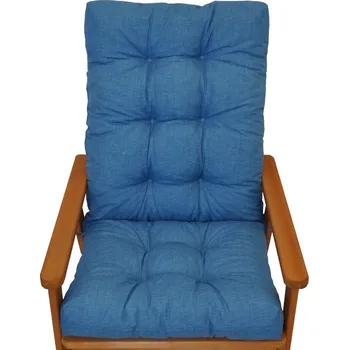 Polstr na zahradní křeslo s mašlí - látka tyrkysový melír