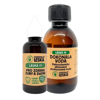 Péče o psí chrup Dokonalá Láska Zvýhodněný balíček LÁSKA 01 + LÁSKA 10 - ZUBY A DÁSNĚ - Péče a ochrana proti bakteriím L