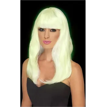 Karnevalová paruka Bílá paruka Glam - svítící