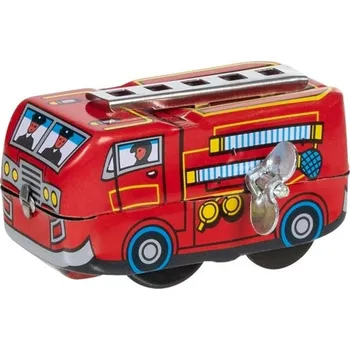 Plechová hračka - Retro auto hasiči na klíček (Goki)