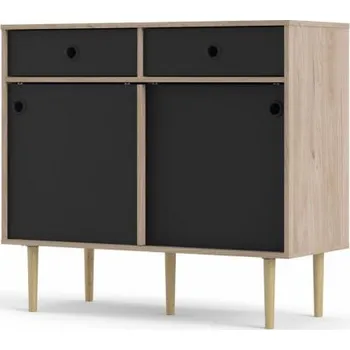 Ložnicová sestava Komoda RUBY 2d2s, Hickory/Černá