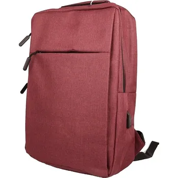 Červený batoh Minissimi na notebook, formát A4, USB, kabinové zavazadlo