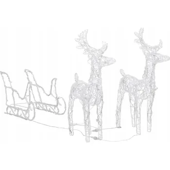 vidaXL 289979 Vánoční sobi se sáněmi 160 LED studená bílá Vánoční světelná dekorace vidaXL 289979 Vánoční sobi se sáněmi 160 LED studená bílá