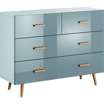 Ložnicová sestava Komoda BRILLO K2S2S, Bílý mat + Šedý lak