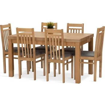 Jídelní stůl Jídelní set Meteor 6 dub artisan/zelená