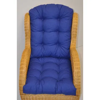 Polstr na ratanové křeslo - látka modrý melír