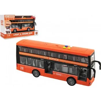 autíčko Teddies Autobus patrový na setrvačník 28 cm