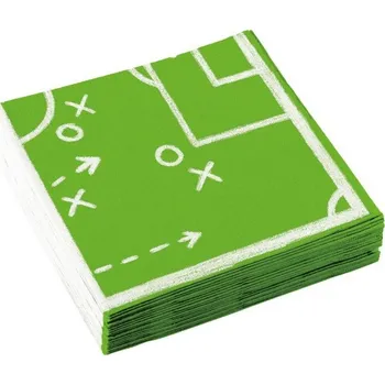 Papírový ubrousek Zelené fotbalové ubrousky