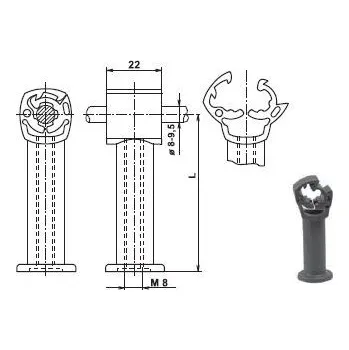 Hromosvod PV 1p-20 - podpěra vedení do zdiva - plast