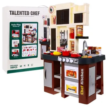 Dětská kuchyňka Velká interaktivní kuchyň pro děti Talented Chef 84 x 63 x 35 cm béžová/hnědá
