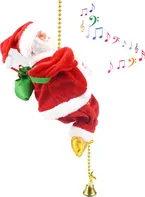 Vánoční dekorace Santa Claus na laně se zvukem 12,5 x 10 x 26 cm červený/bílý