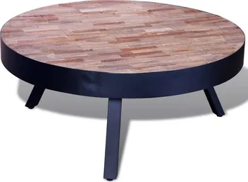 Konferenční stolek Konferenční kulatý stolek z recyklovaného teakové dřeva 76 x 31 cm