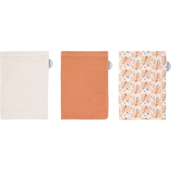 koupací vanička Luma Mušelínové žínky Bambus Flowerfever Nude 3ks