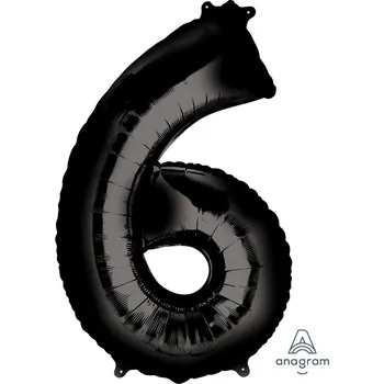 Balónek Narozeninový fóliový balónek (černý) – 6