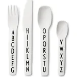 4dílná sada bílých dětských příborů Design Letters ID_1417741