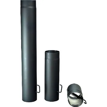 Kouřovod Kovo KRAUS roura s klapkou ø 120 mm, délka 500 mm, ČERNÁ, síla plechu 1,5 mm.