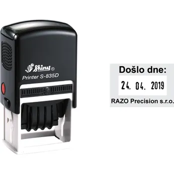 Razítko Datumové razítko Shiny S-835D Printer Line, vlastní text 30 x 20 mm